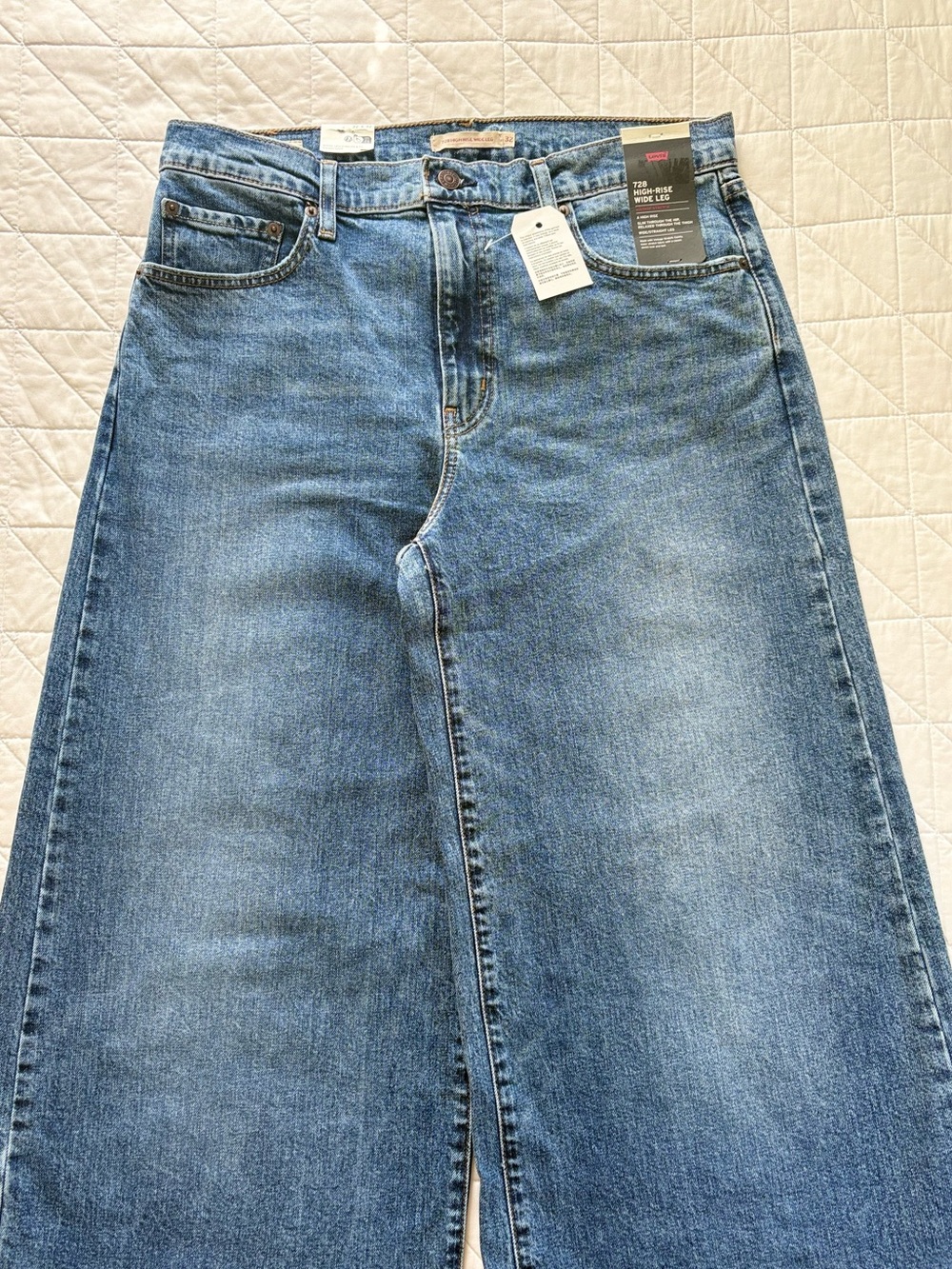Levi's Premium 728 High-Rise Wide-Leg Denim Jeans - Women’s Size 32x32 NWT - Picture 3 of 11